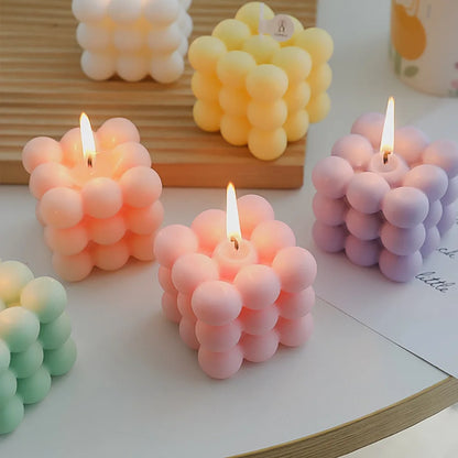 Bubble Cube Candle Handmade Scented Candle Aromatherapy Soy Wax Candle Wedding Birthday Candles Party Home Decoration