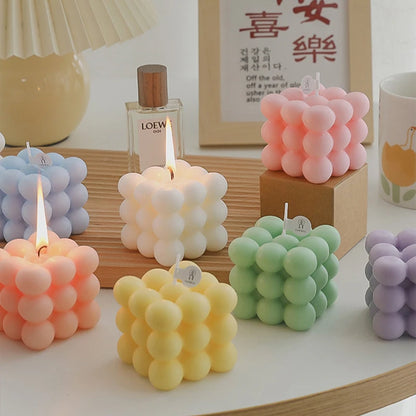 Bubble Cube Candle Handmade Scented Candle Aromatherapy Soy Wax Candle Wedding Birthday Candles Party Home Decoration