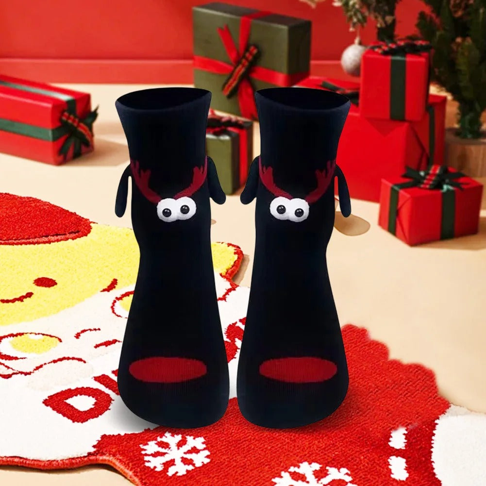 Magnetic Holding Hands Christmas Socks – Soft, Warm, and Fun Holiday Gift for Women & Men