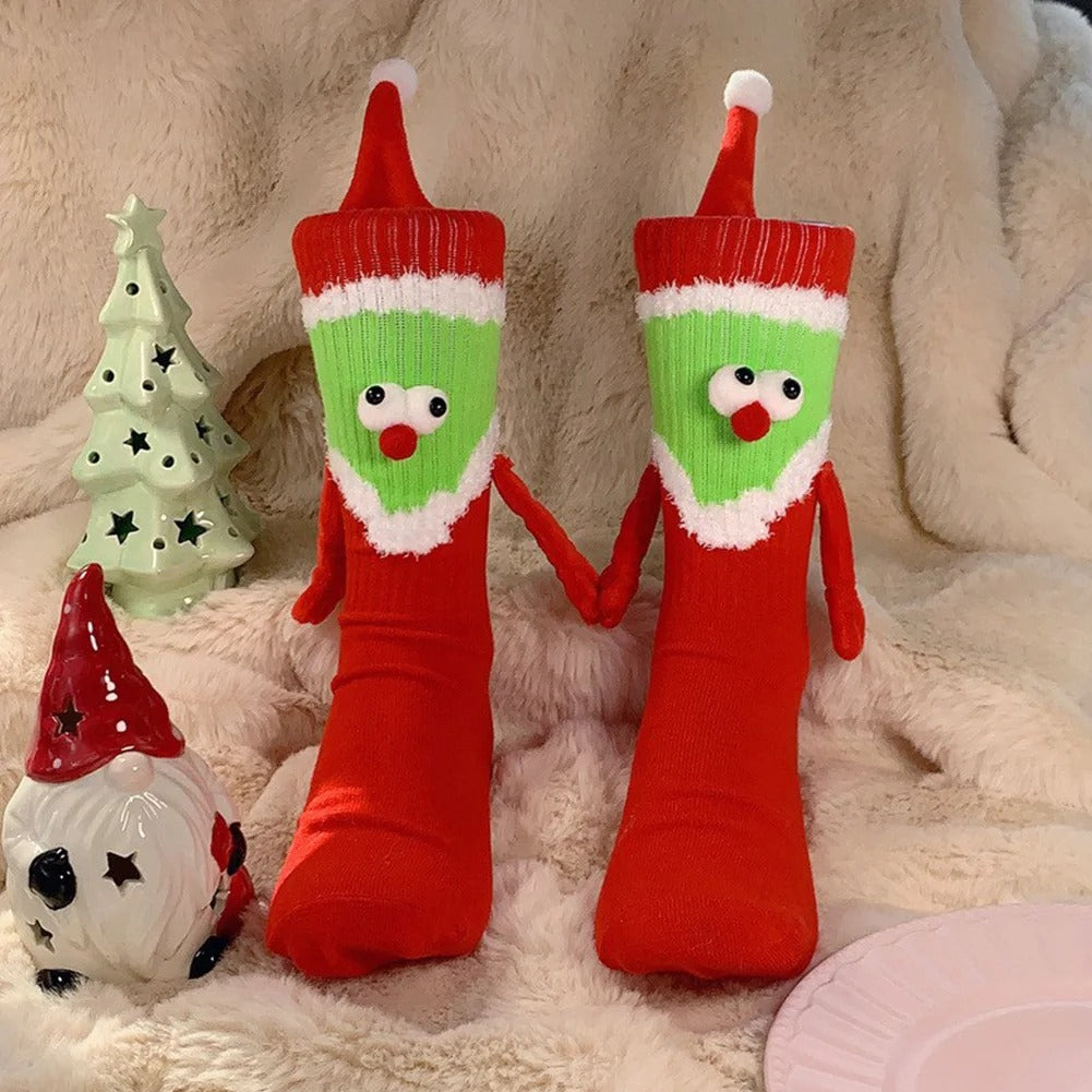 Magnetic Holding Hands Christmas Socks – Soft, Warm, and Fun Holiday Gift for Women & Men