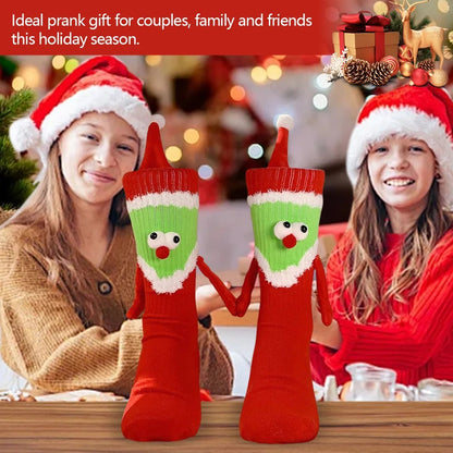 Magnetic Holding Hands Christmas Socks – Soft, Warm, and Fun Holiday Gift for Women & Men