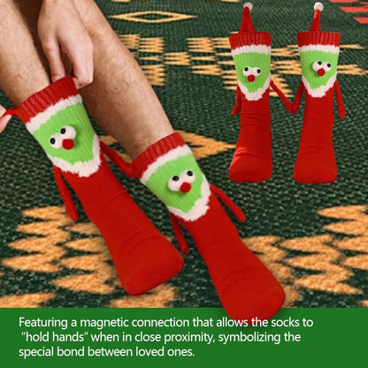 Magnetic Holding Hands Christmas Socks – Soft, Warm, and Fun Holiday Gift for Women & Men