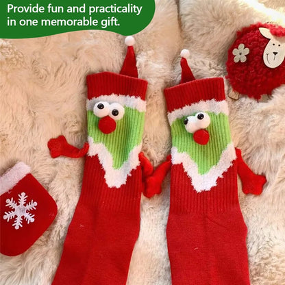 Magnetic Holding Hands Christmas Socks – Soft, Warm, and Fun Holiday Gift for Women & Men