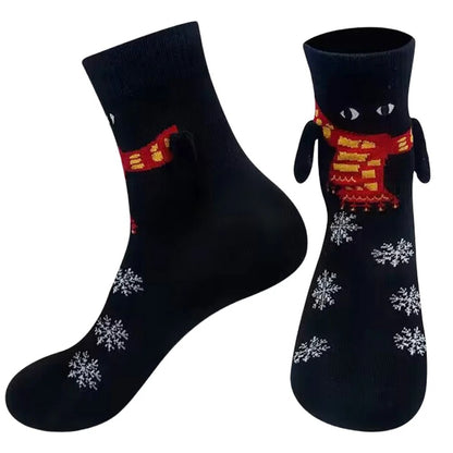 Magnetic Holding Hands Christmas Socks – Soft, Warm, and Fun Holiday Gift for Women & Men