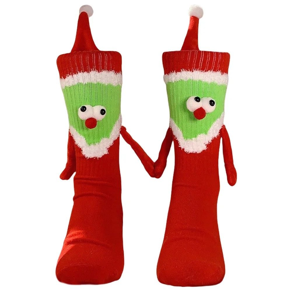 Magnetic Holding Hands Christmas Socks – Soft, Warm, and Fun Holiday Gift for Women & Men