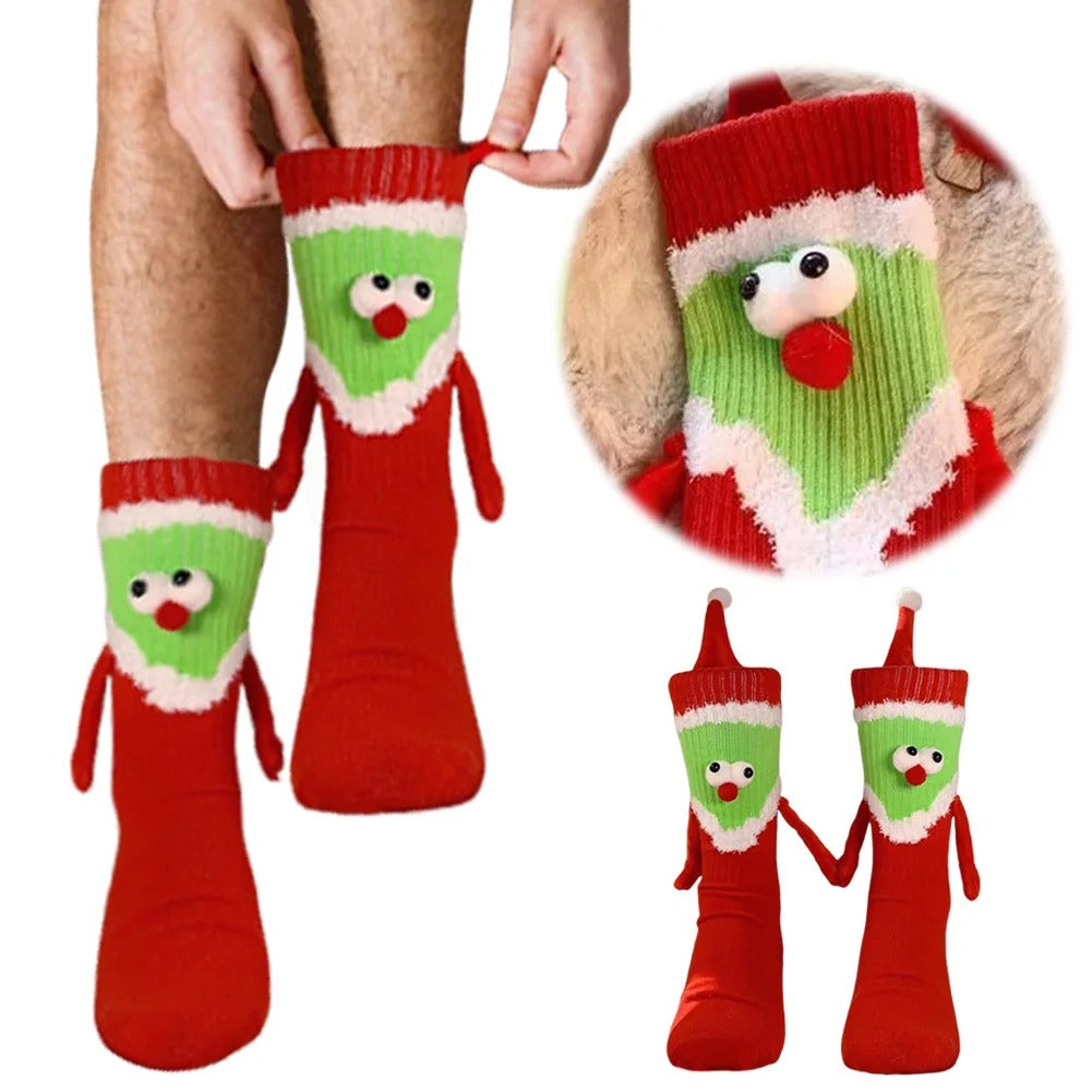 Magnetic Holding Hands Christmas Socks – Soft, Warm, and Fun Holiday Gift for Women & Men