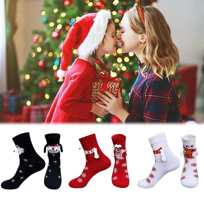 Magnetic Holding Hands Christmas Socks – Soft, Warm, and Fun Holiday Gift for Women & Men