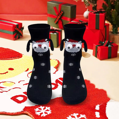 Magnetic Holding Hands Christmas Socks – Soft, Warm, and Fun Holiday Gift for Women & Men