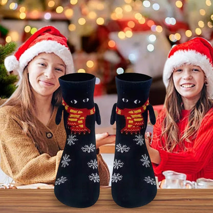 Magnetic Holding Hands Christmas Socks – Soft, Warm, and Fun Holiday Gift for Women & Men