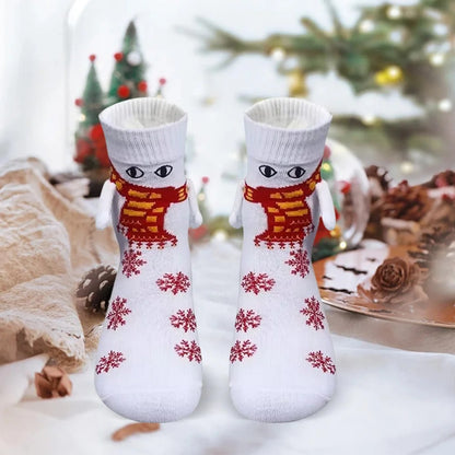 Magnetic Holding Hands Christmas Socks – Soft, Warm, and Fun Holiday Gift for Women & Men