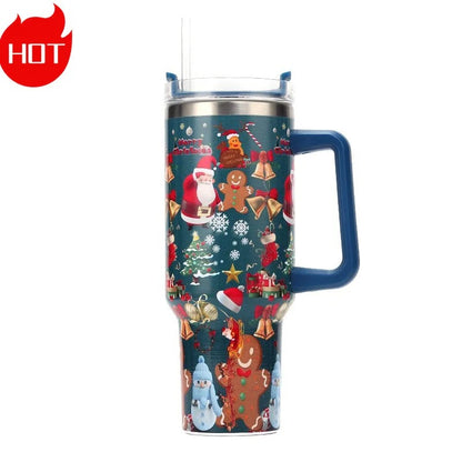 Bear Realm Christmas Hydrator 40oz, Thermos Bottle Stainless Steel Cup Thermal Mug Keeps Cold and Heat Water