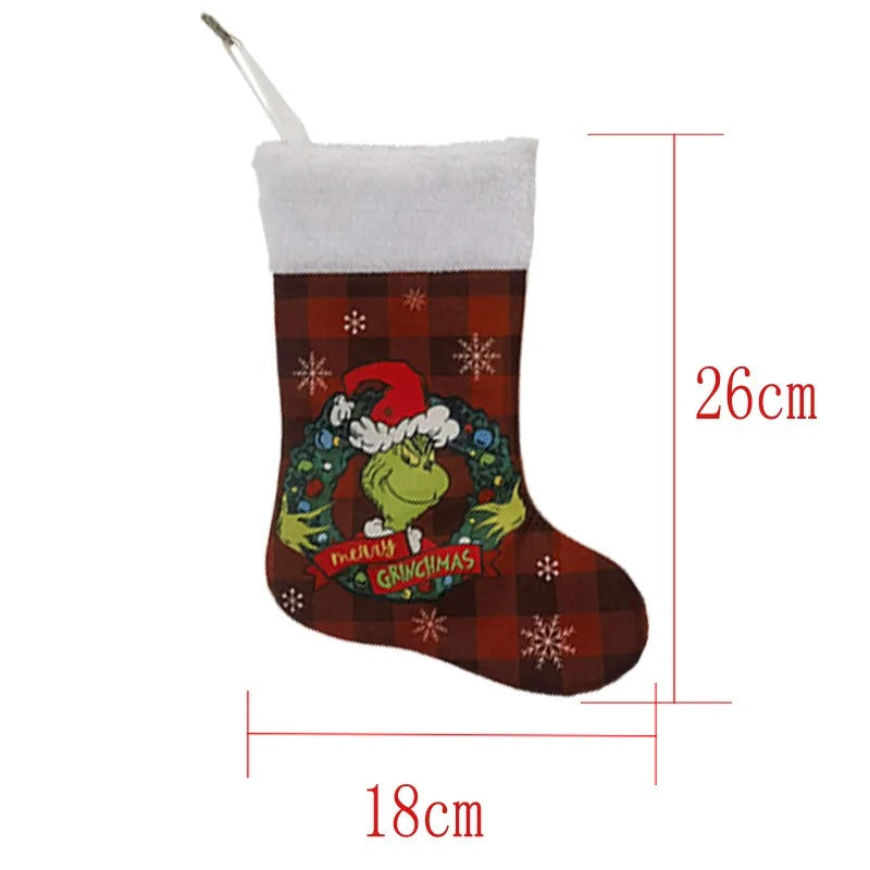 Festive Grinch-Themed Christmas Socks - Perfect for Tree, Mantel, or Home Decor!